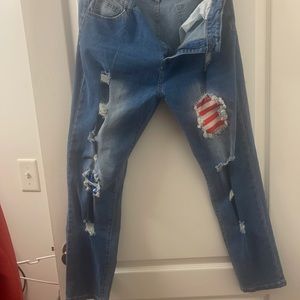 American Flag distressed jeans